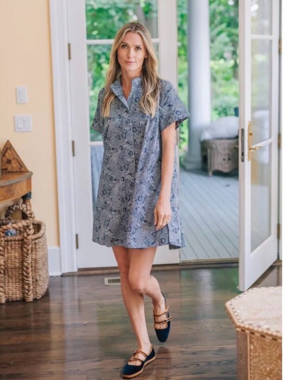 Julia Amory Twiggy dress blue Paisley Mini dress size L